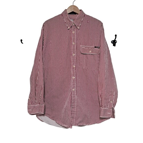 Vintage Cutter & Buck Shirt Men Large Classic 80s Button Up Cuff Sleeves Red - Picture 1 of 11
